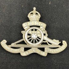 Original WW1 British Army 3rd Royal Garrison Artillery Middlesex Vol Cap Badge