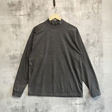 Ashworth Grey Mock Neck Long Sleeve Top Size XL Cotton Blend Golf Casual