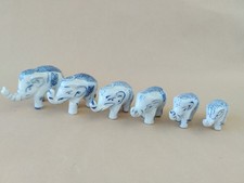 Porcelain Elephants Set 6 pcs