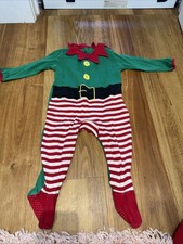 George 9-12m Elf Sleepsuit Unisex Christmas Outfit