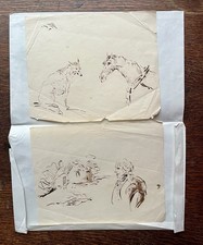 Pair Antique Pen & Ink
