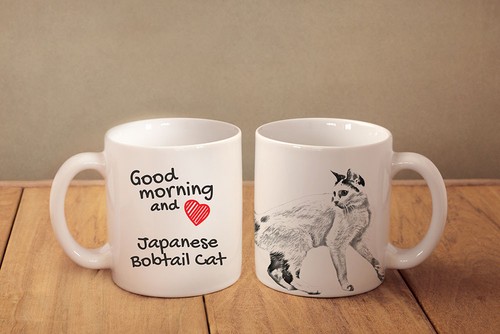 Japanese bobtail cat ceramic - cat,