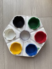 COLOUR CRAZY KIDS PAINT MIXING HOLDER POT ELC PALLETE 7 SECTIONS EASY CLEAN 