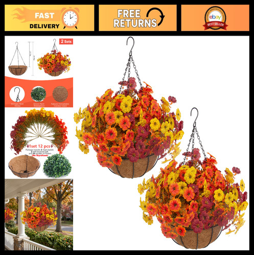 Set artificial fall flowers - artificial,