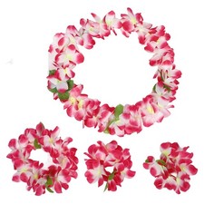  Hawaii Flower Necklace Beach Party Props Hawaiian Headband Flowers for