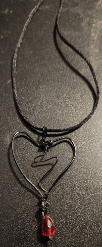 Black cord necklace handmade - cord,