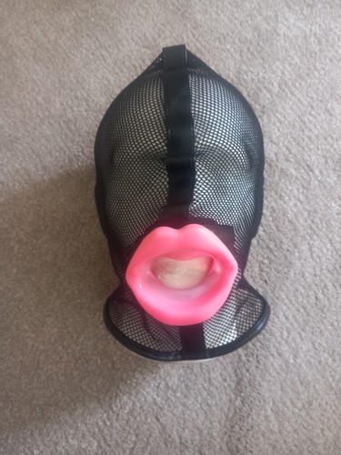 Black spandex gimp mask - black,