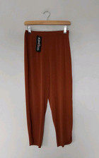 Kim & Co QVC Brazil Jersey Wellness Crop Tulip Hem Trousers  XS Sienna BNWT QVC 