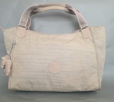 Kipling Beige Grey  Large Handbag Shoulder Tote Bag Monkey VGC