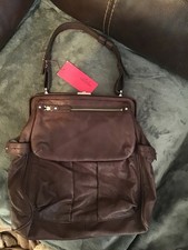 WHISTLES WOMENS BROWN LEATHER HANDBAG, SHOULDER STRAP, BROWN FABRIC LINING