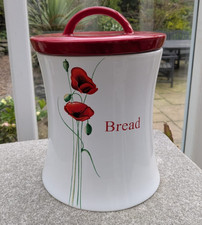 Dunelm Poppy Bread Bin Red &