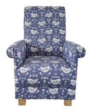 Armchair blue white - armchair,