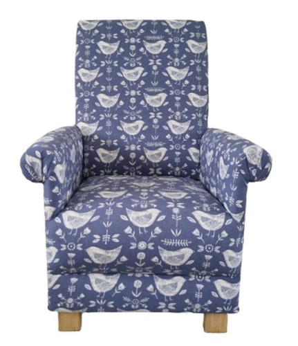 Armchair blue white fryetts - armchair,