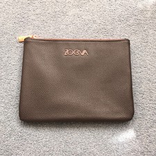 Zoeva Chocolate Brown and Rose Gold Makeup Bag Cosmetic Brush Case