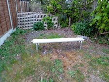 Wood and Metal Folding Benches, 182cm long, 38cm high, 25cm wide, USED