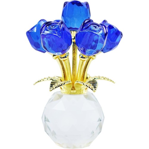 Crystal rose flower figurine - crystal,