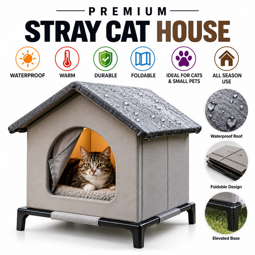 Stray cat houses with - cat,