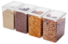 Clear Airtight Dry Food Containers with Lids 3.5L Set of 4 Cereal Food Dry Kitch