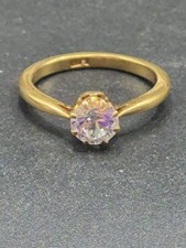 Antique 18ct Gold 0.75ct Solitaire Engagement Ring Size O 3.6g
