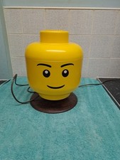 Lego Head Display Lamp On A Wooden Base 32 Cm X 24 Cm 