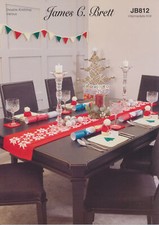 James Brett DK Knitting Pattern Christmas Bunting Runner Table Mat Coaster JB812