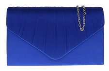 Beautiful Satin Elegant Pleated Clutch Bag Shoulder Bag Vintage Wedding Evening