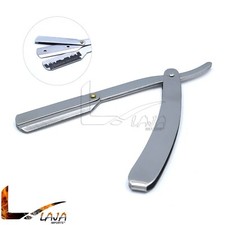 Silver Color Barber Old School Style Razor Straight Edge Steel Handle BTS-343