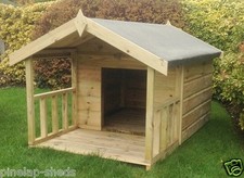 Dog Kennel with Veranda Quality Tanalised Wooden Yard Kennel Pressure Treated