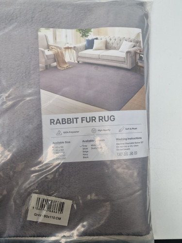 Faux rabbit fur rug - rabbit,