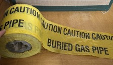 CAUTION GAS BURIED GAS PIPE Yellow Polythene Tape 150mm Wide Large Roll