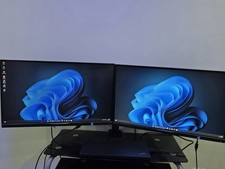 2 x Philips 25" QHD Monitors With Solid Mount For Gaming, Work Or CCTV