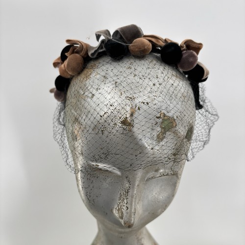 Vtg velvet bow fascinator - velvet,