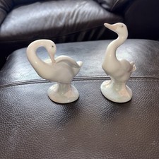 Ladro Pair Swans 1980 Vintage