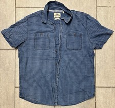 Mantaray Men’s Button Up Short Sleeve Shirt Indigo Large