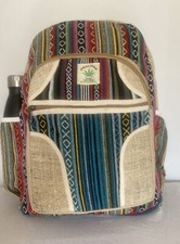 Large Organic Himalayan Hemp Cotton Ethnic Fairtrade Hippy Backpack/Laptop Bag