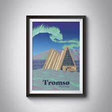 Tromso Norway Travel Poster - Framed - Vintage - Bucket List Prints