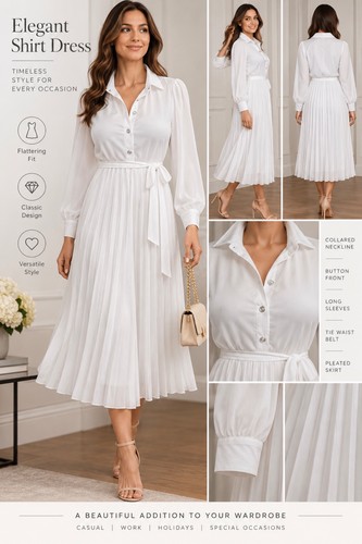 Wallis elegant white pleated - white,
