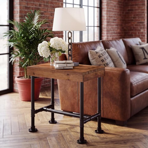 Solid wood end table - wood, w/