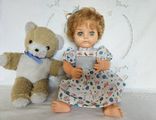 Pedigree Baby Doll ~ 14" Vintage Vinyl Doll England 1960s with Faerie Glen Dress