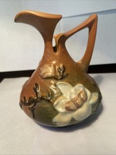 Vintage ROSEVILLE Freesia Pottery 1943 Mid Century Modern Ceramic Basket 13- 6 “