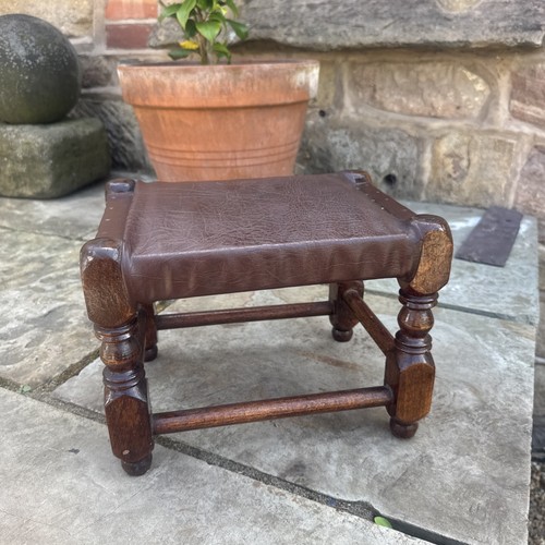 Vintage wooden footstool - wooden, with