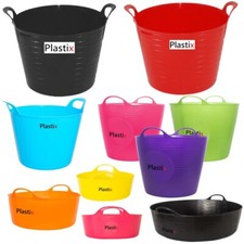 15L to 45L Litre Flexi Tub Home Garden Flexible Storage Colour Bucket Basket O