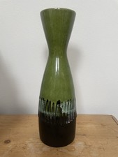 Vintage Ceramic Mid Century Austria Green Vase Fat Lava Pottery West Germany