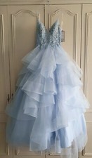 Prom Dress By Tiffanys. Bellatrix Design. Light Blue. UK size 6 ( Up to UK 8 )