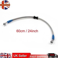 60cm/24" M10 Brake Oil Hose Line Banjo Fitting Stainless Steel End UK T9