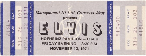 Elvis presley concert - elvis, ticket