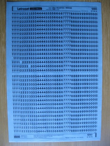 Letraset numbers helvetica - letraset,