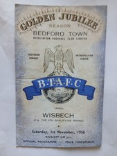 BEDFORD TOWN v WISBECH FA cup 4th qualifying round 1 November 1958