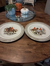 Churchill Hunting Scenes By J.F Herring Dinner Plates Set Of 2 Pieces
