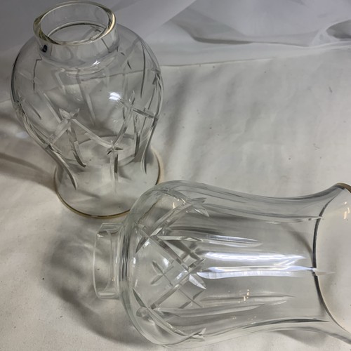 Vtg cut glass hurricane - vtg,